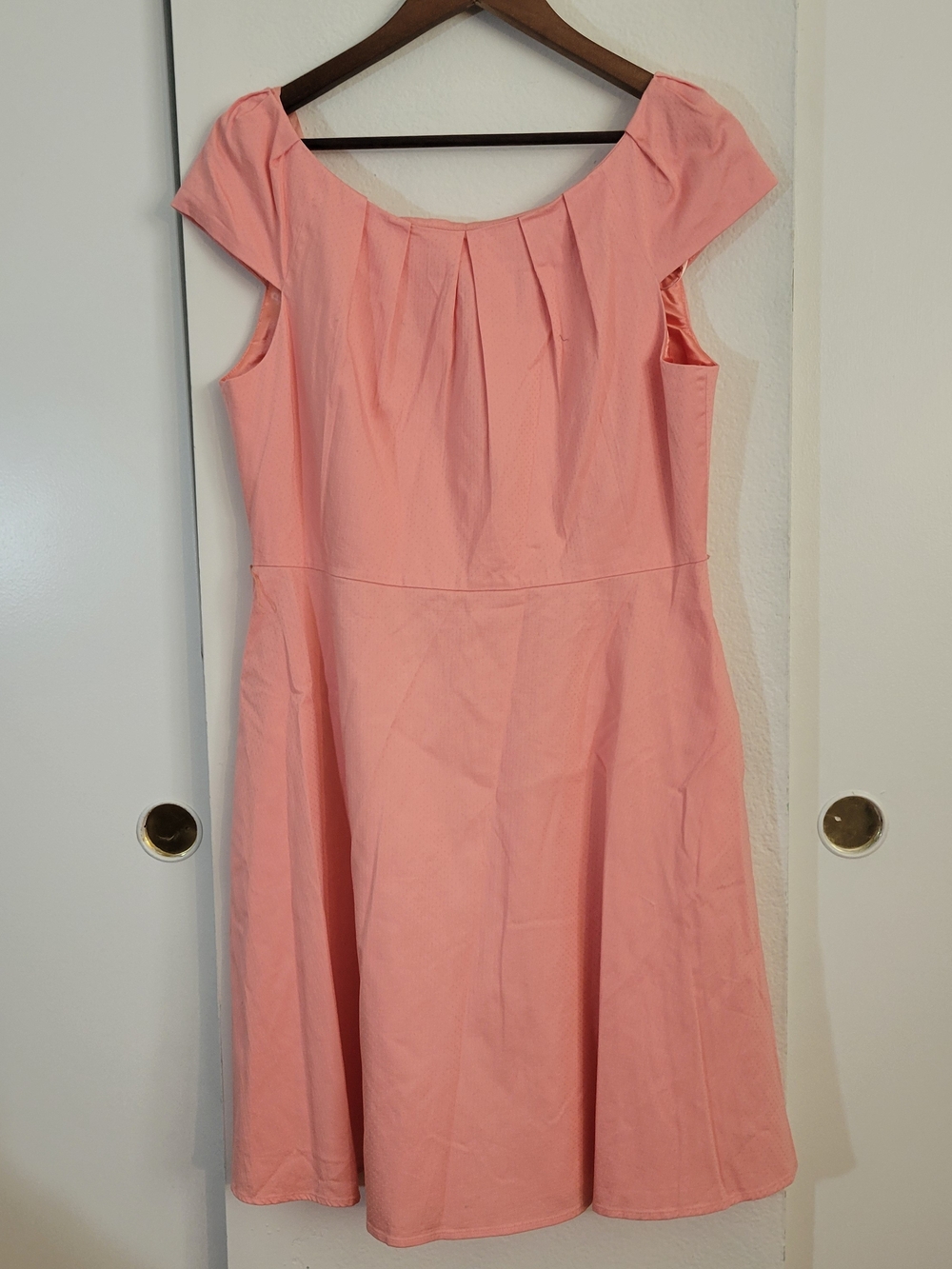 Spense Soft Pink Cap-Sleeve Midi Fit-and-Flare Dress